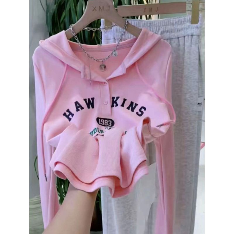 Jiashucheng Áo Hoodie Tay Dài In Chữ Phong Cách Hàn Quốc Thời Trang Mùa Thu Mới Cho Nữ
