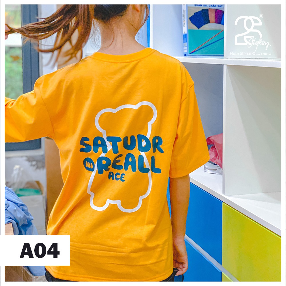 Áo Thun Tay Lỡ 2s Clothing Áo Phông Unisex Nam Nữ Cotton Oversize Form Rộng Giá Rẻ In Hình Gấu Bear Dễ Thương Cute A04