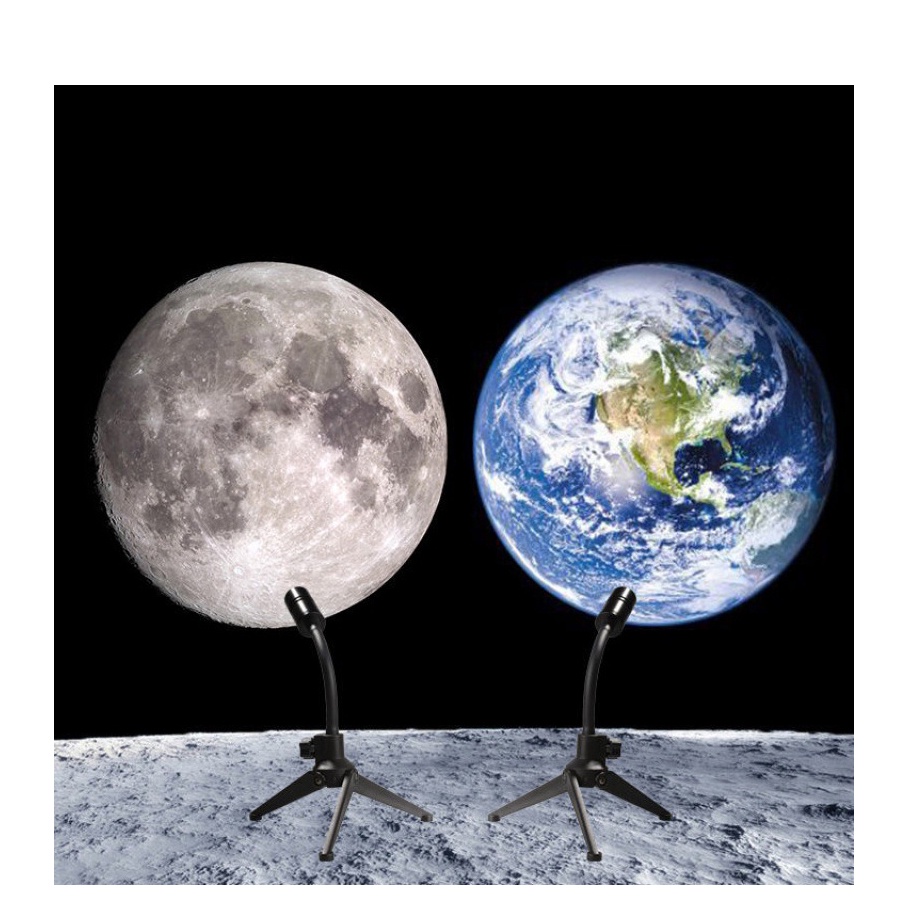 Đèn chiếu hành tinh 3D hình mặt trăng và trái đất, trang trí tường phòng ngủ lãng mạn DC1 DALOI STORE