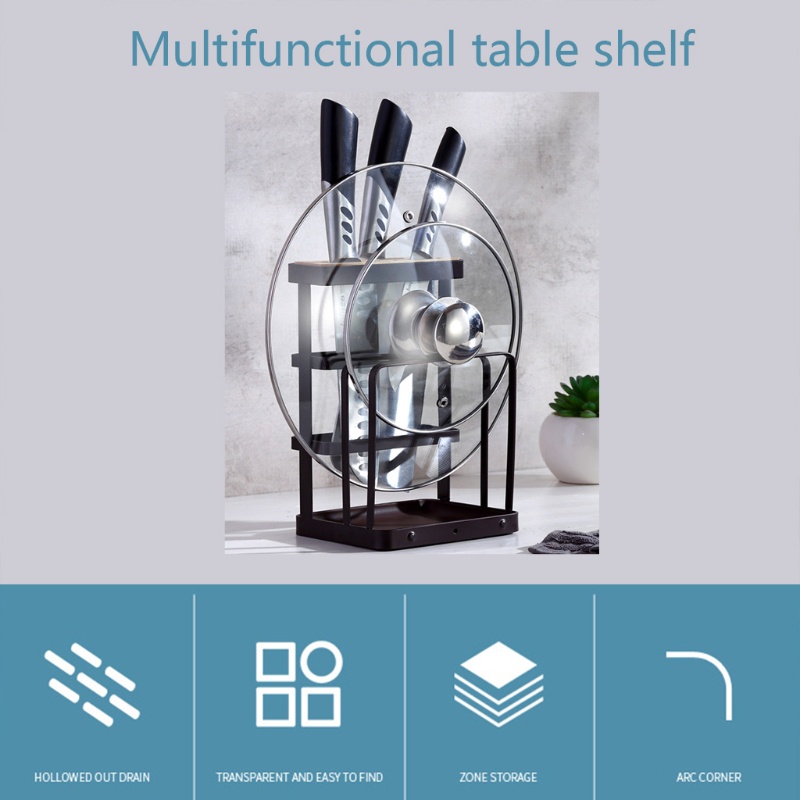 Kệ Đựng Dao / Nắp Nồi Chia Ngăn Tiện Dụng Cho Nhà Bếp