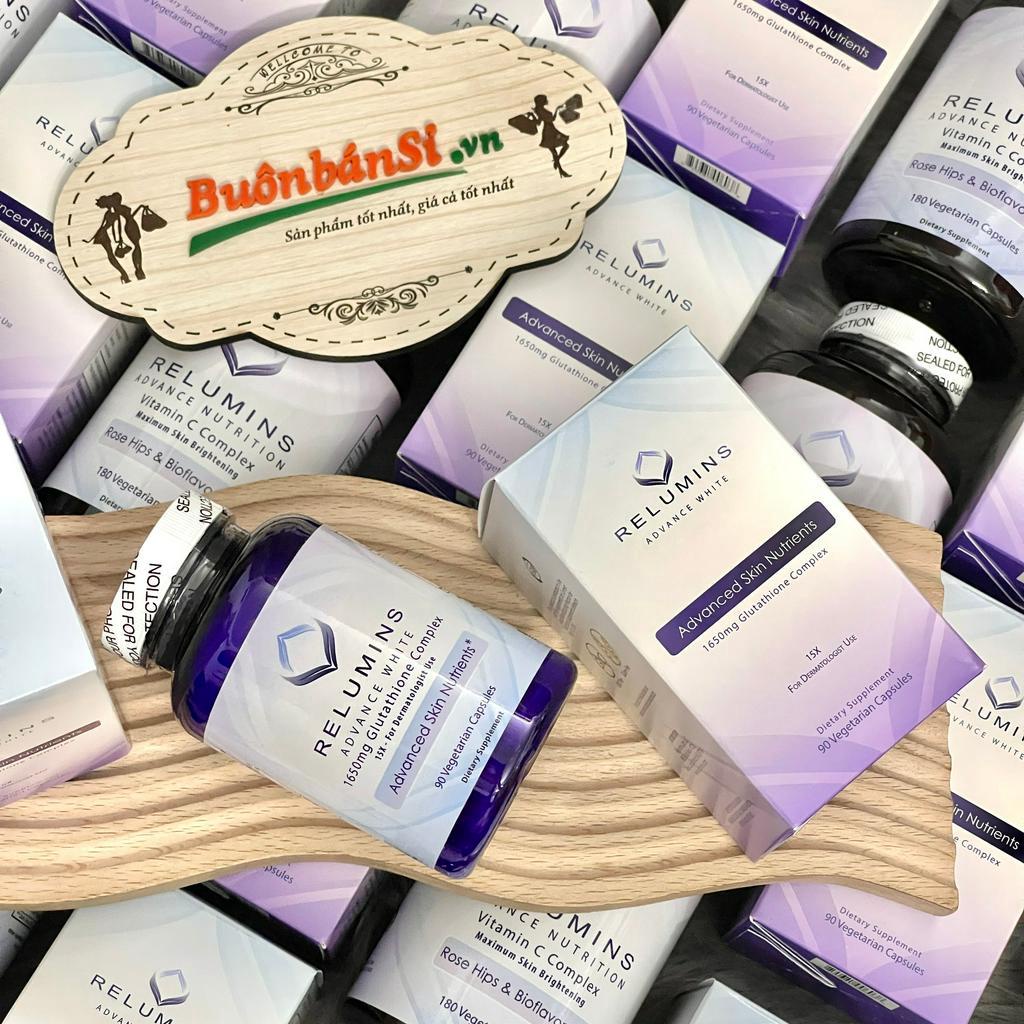 Viên Uống Hỗ Trợ Trắng Da RELUMINS Advanced White Mỹ - 90 Viên Và 180 Viên