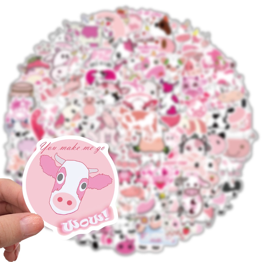 H157 - Sticker Hình Con Bò Sữa - PVC/ Hình dán Chống nước