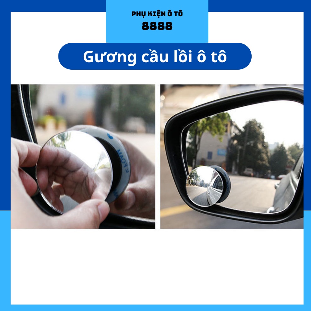 Gương Cầu Lồi Ô Tô 8888 Xoay 360 Độ dính siêu chắc, bền bỉ chống va đập