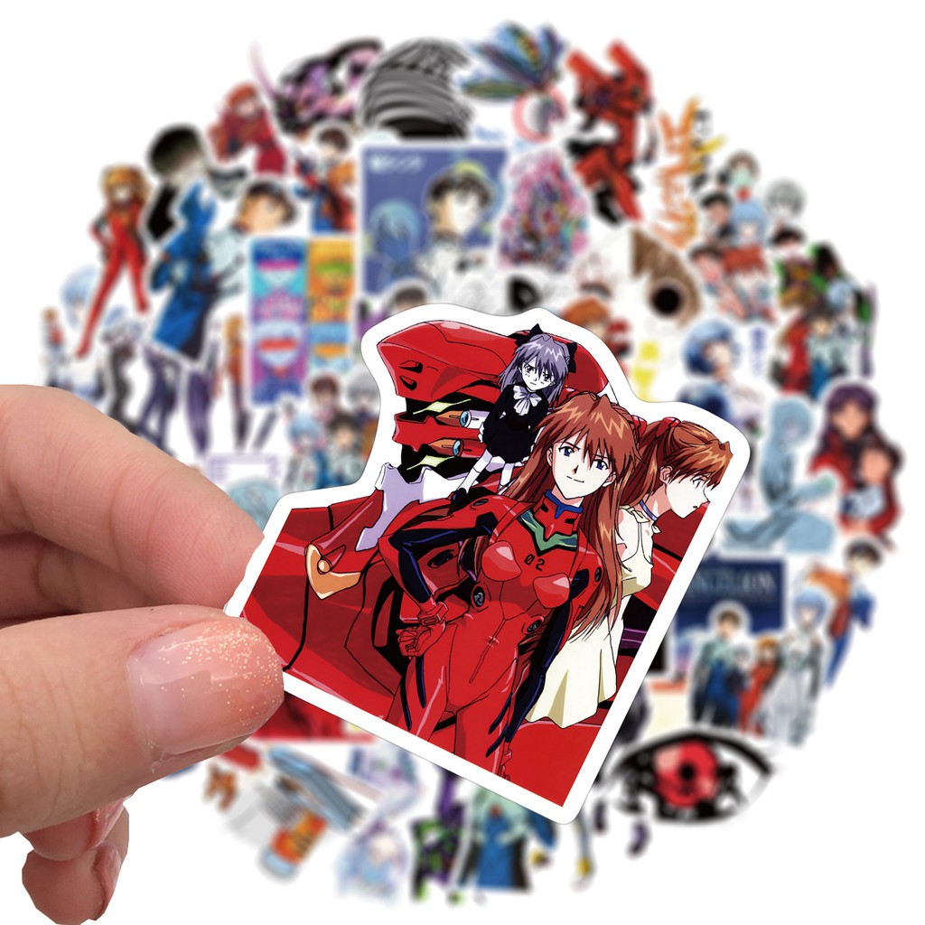 Bộ 50 Nhãn Dán Hoạt Hình Evangelion Chống Thấm Nước