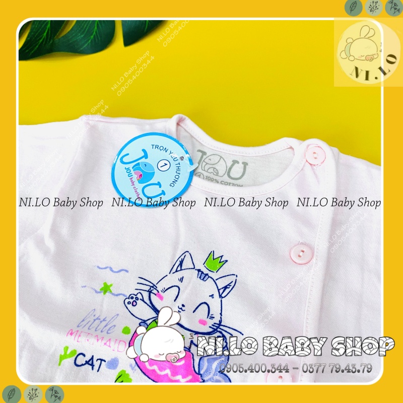 Áo sơ sinh màu, ngắn tay nút lệch JOU, chất vải cotton 100% cao cấp mềm mịn, thoáng mát {Ảnh thật}