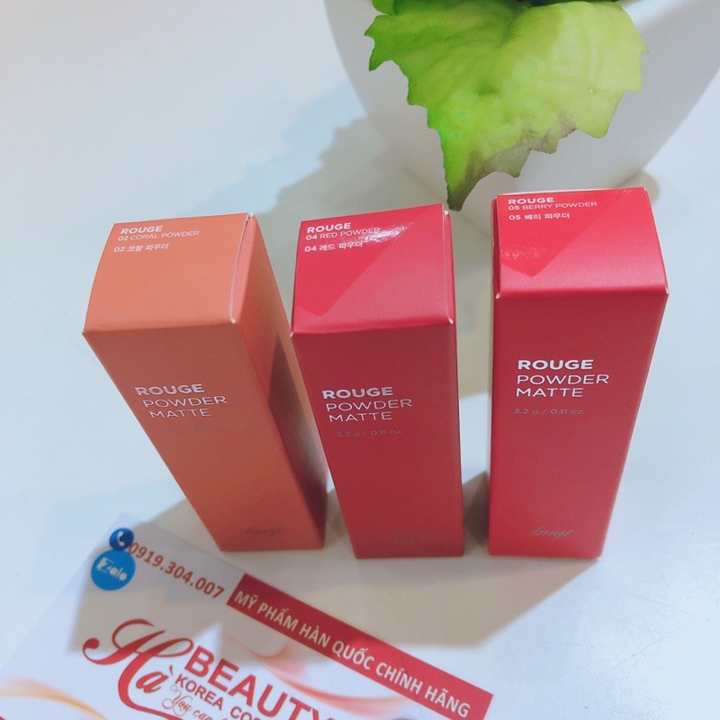 Son lì dưỡng siêu mịn có nhiều màu trẻ trung sang trọng môi quyến rũ The Face Shop fmgt Rouge Powder Matte 3.2g