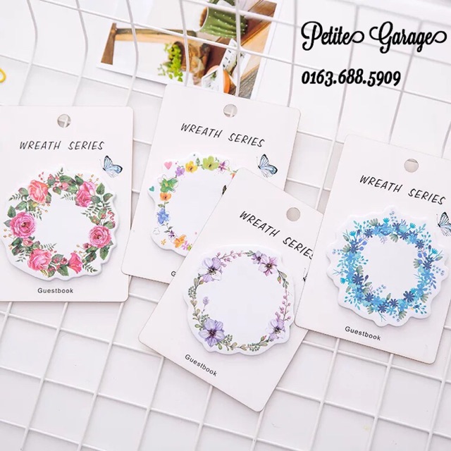 Combo 4 note bỏ túi vòng hoa wreath series