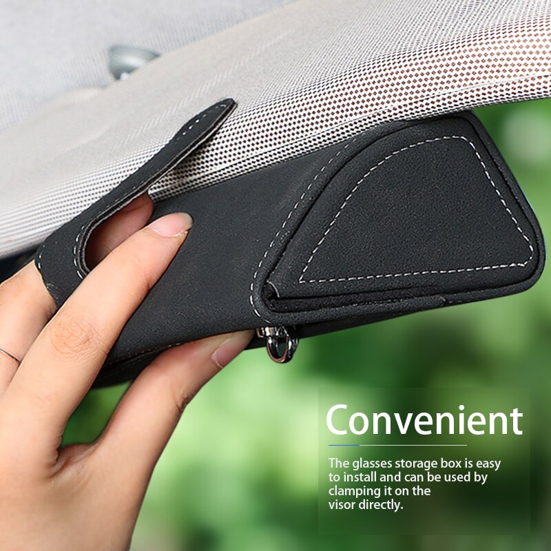 Hộp đựng mắt kính/ thẻ/ vé xe SEAMETAL làm từ da phù hợp cho tất cả model xe hơi