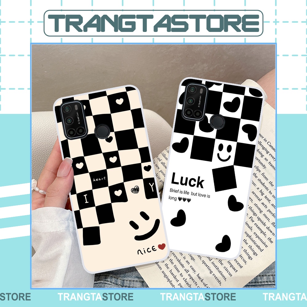 Ốp Vsmart Joy 4 / Live 4 / Star 5 in hình sọc caro, họa tiết đen trắng dễ thương