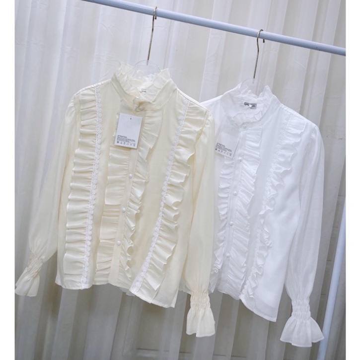 Áo Sơ Mi Bèo Ngọc Xếp Ly Tiểu Thư