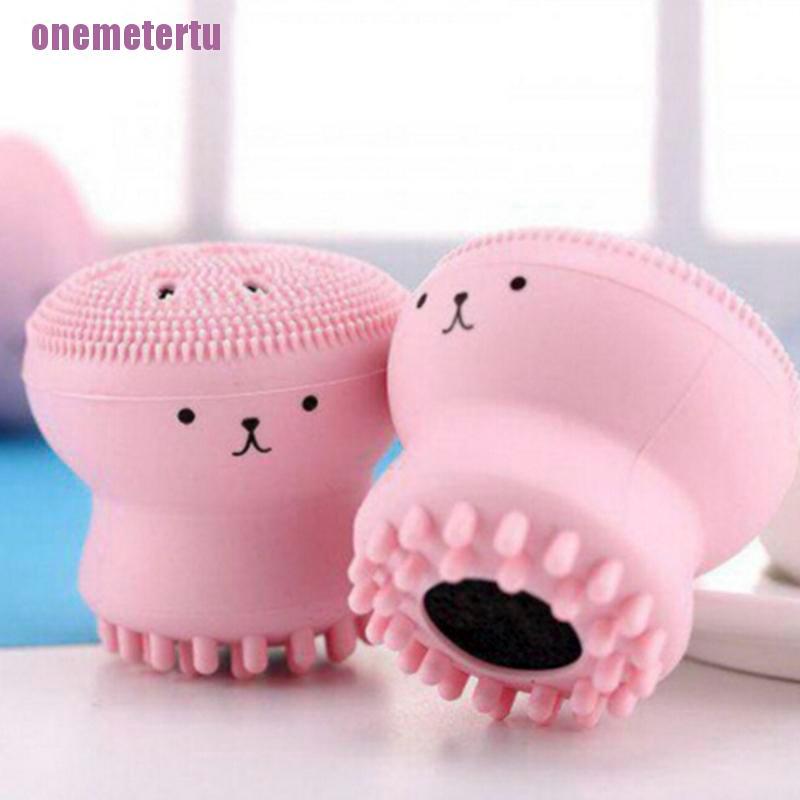 [Hàng mới về] Miếng silicone rửa mặt hình bạch tuộc nhỏ xinh tiện dụng