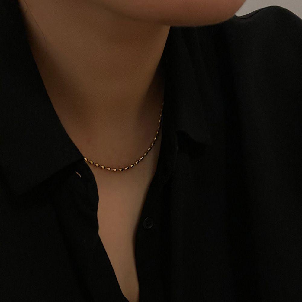 Vòng Cổ Xỏ Hạt Gạo Phong Cách Cổ Điển Dành Cho Nữ