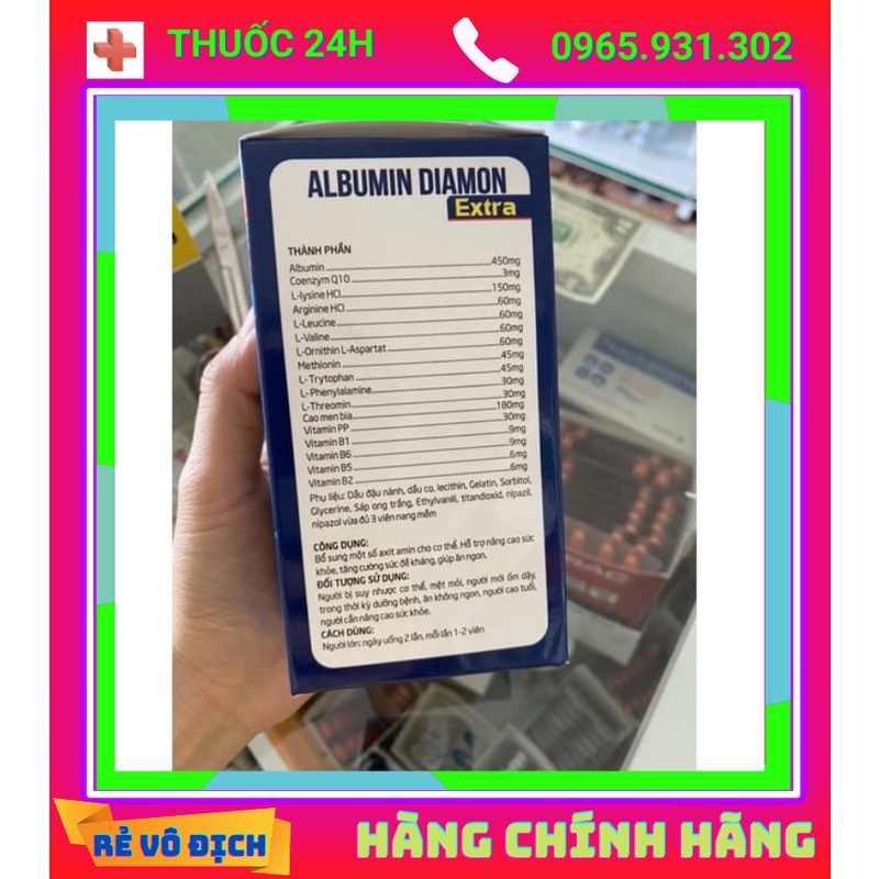 ALBUMIN DIAMON - Người suy nhược cơ thể, mới ốm dậy, người cao tuổi, bổ sung chất đạm, vitamin cho cơ thể