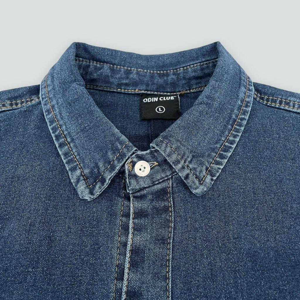 Áo Sơ Mi Dài Tay Denim ODIN CLUB, Áo sơ mi dài tay form rộng nam nữ, Local Brand ODIN CLUB