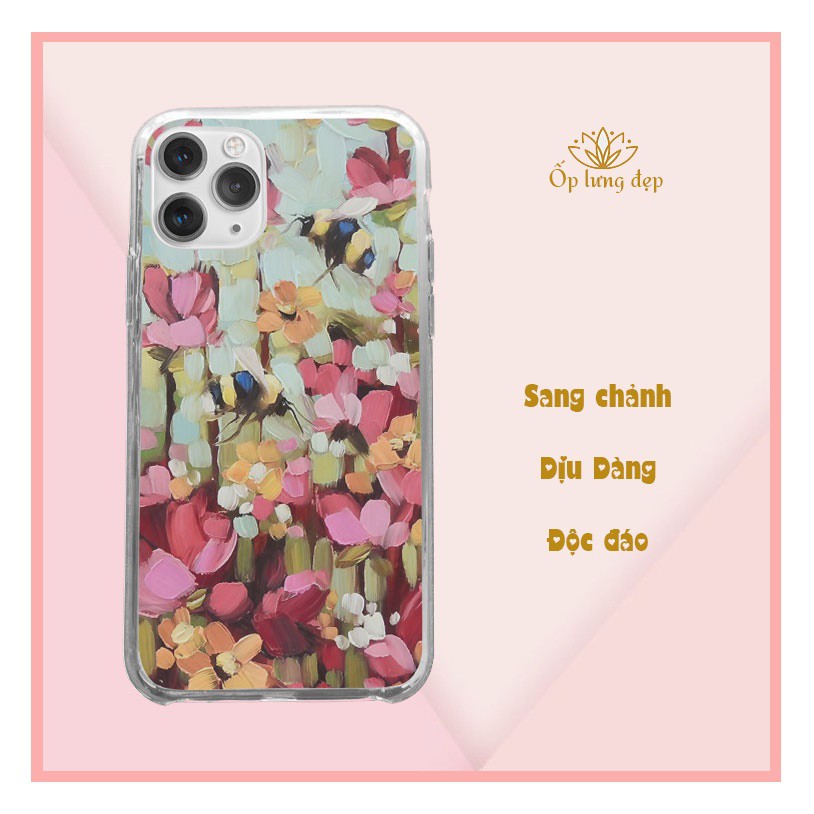 Ốp lưng Ong mật ngọt ngào bay giữa rừng hoa. Độc đáo Iphone từ 5 đến Xs Max/11/11 Promax/12/12 Promax CHUFLO21088