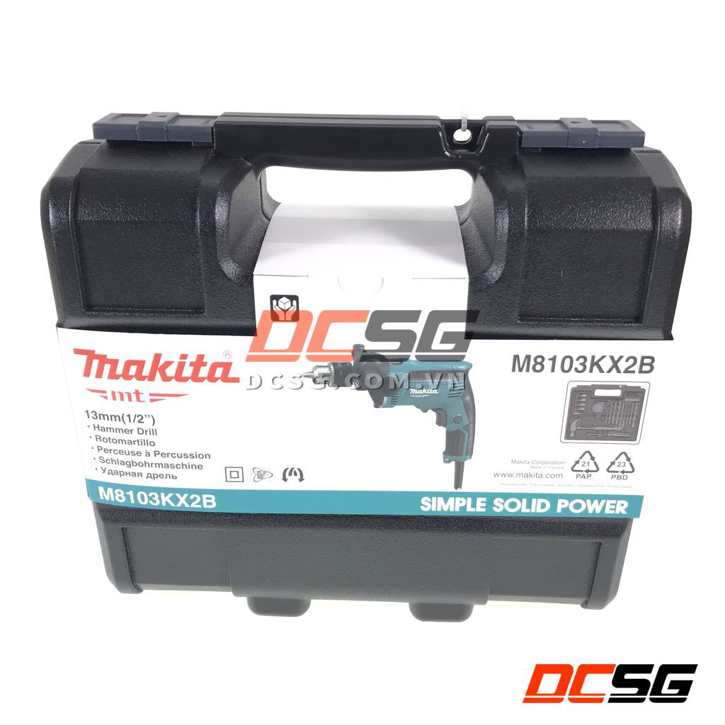 Máy khoan búa 26 phụ kiện Makita M8103KX2B | DCSG