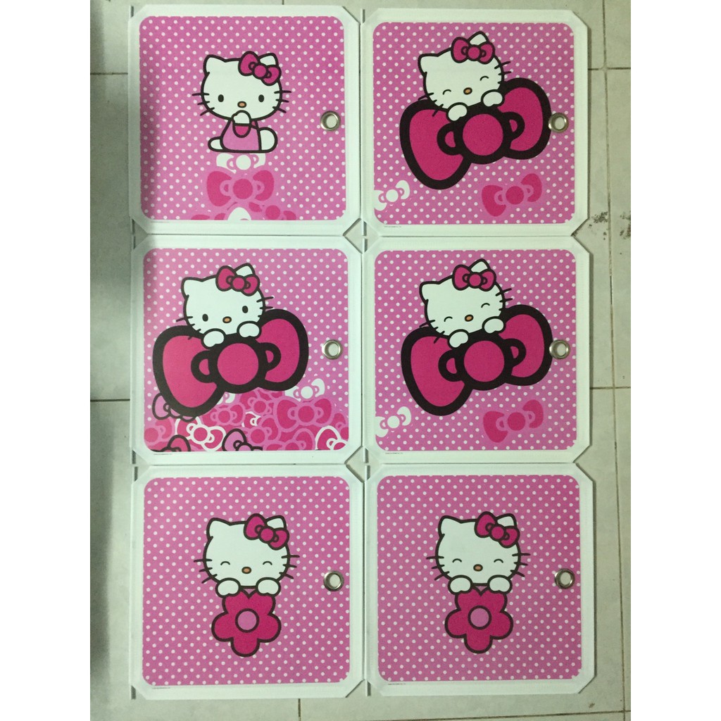 TỦ NHỰA GHÉP 20 Ô HELLO KITTY  (tùy chọn màu và hình theo sở thích)