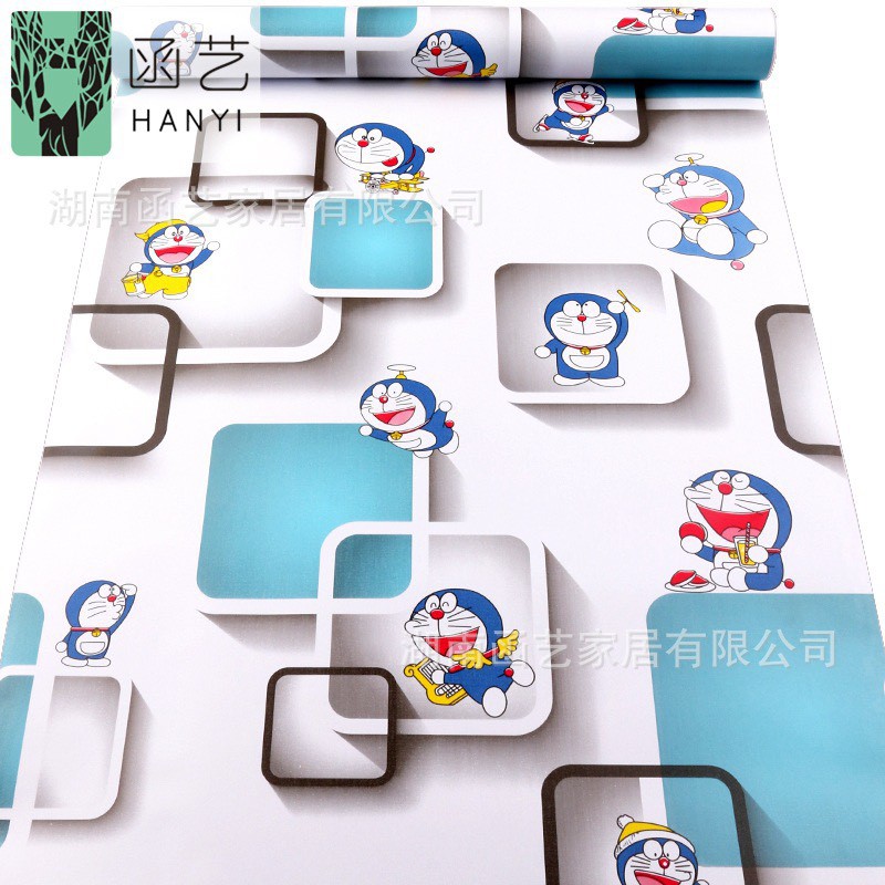 1m Giấy dán tường khổ rộng 45cm doremon ô vuông