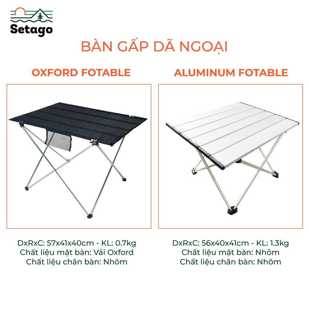 Bàn nhôm Aluminum Fotable màu đen/bạc -BÀN NHÔM SIÊU NHẸ - tiện lợi cho mọi chuyến đi