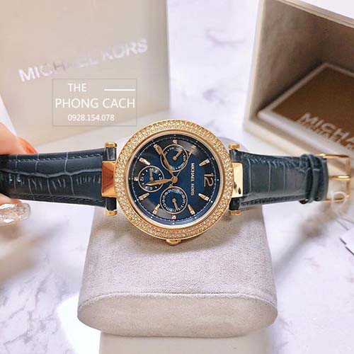 Đồng hồ nữ Michael Kors MK2545 dây da xanh size 33mm