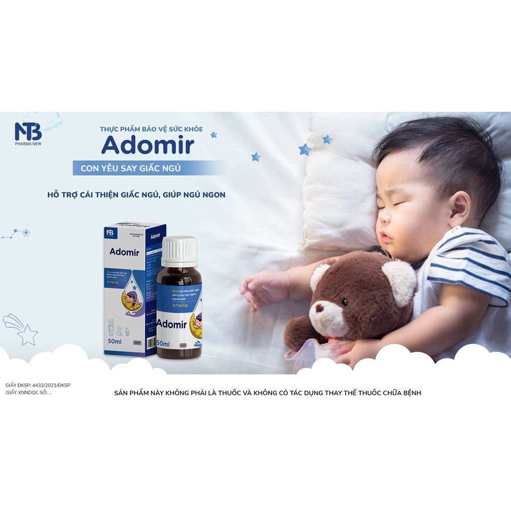 Siro Ngủ Ngon ADOMIR Cho Trẻ 1 Tuổi - Giúp Bé Sâu Giấc, Hết Giật Mình, Tăng Cường Hệ Miễn Dịch
