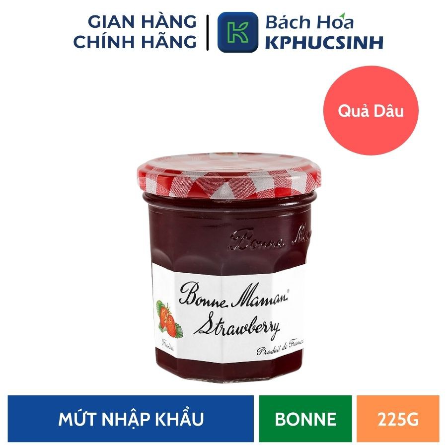 Mứt quả dâu hiệu Bonne Maman 225g KPHUCSINH - Hàng Chính Hãng