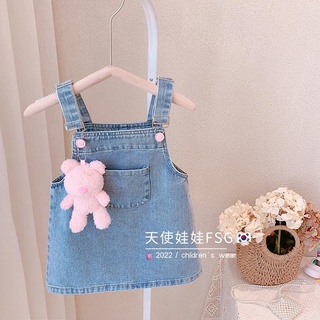 Đầm yếm denim thời trang mùa xuân mới 2022 dành cho bé gái - ảnh sản phẩm 4