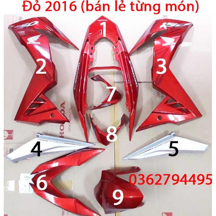 Dàn áo Winner V1 Đỏ đời 2017 Zin chính hãng Honda