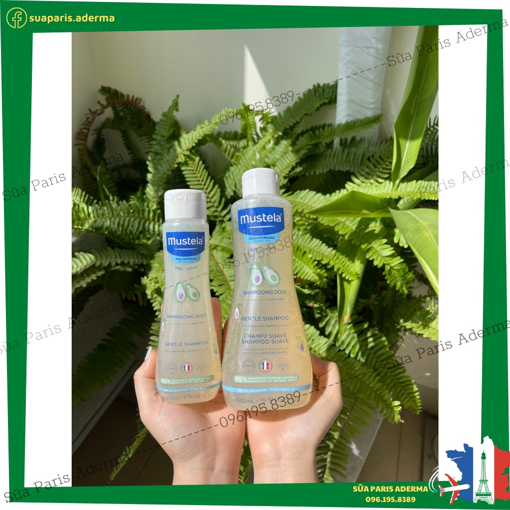Dầu gội Mustela 500ml dành cho trẻ từ sơ sinh được chiết xuất từ bơ organic