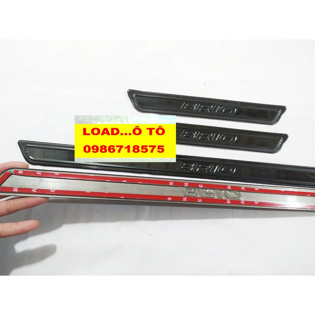 Ốp bậc cửa ngoài theo xe Honda BRIO 2022-2019 titan - inox