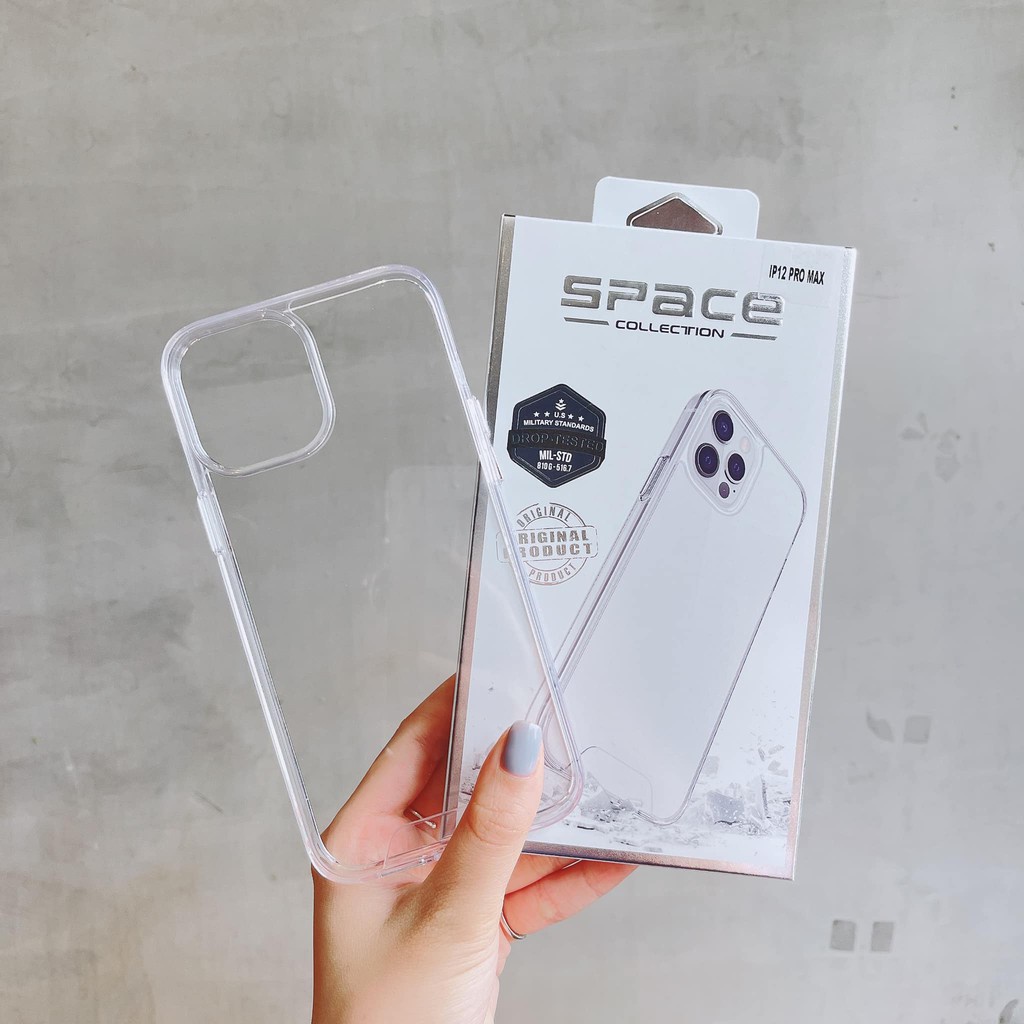 Ốp lưng iphone Trong Space viền dẻo chống sốc không ố màu iPhone 7plus/8plus/x/xs/xsmax/11/12/13/promax - BAOANNSHOP