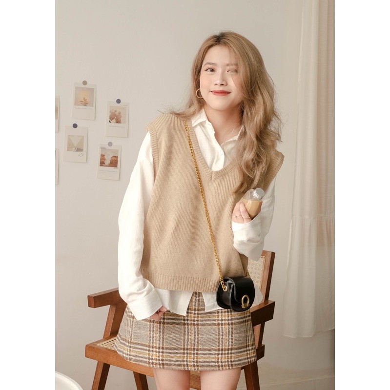 LEN clothing Áo ghile len cổ tim 3 màu 7590 | BigBuy360 - bigbuy360.vn