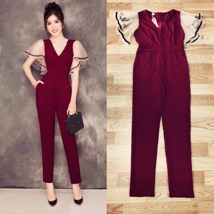 Bộ Jum Đẹp [FREESHIP] Jumpsuit dài tay cánh tiên phối lưới TJ926