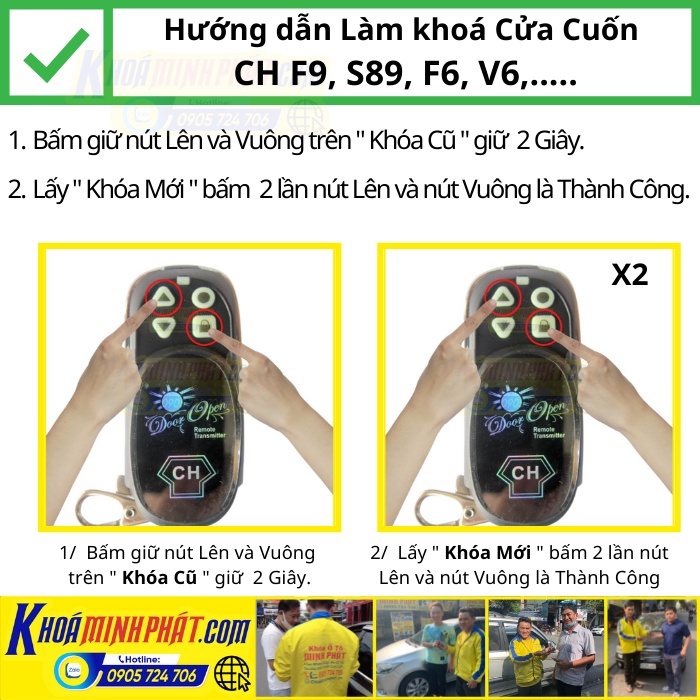 Chìa khoá Điêu khiển Cửa Cuốn CH S89