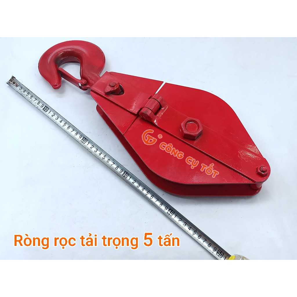 Ròng rọc móc treo an toàn tải trọng 5 tấn