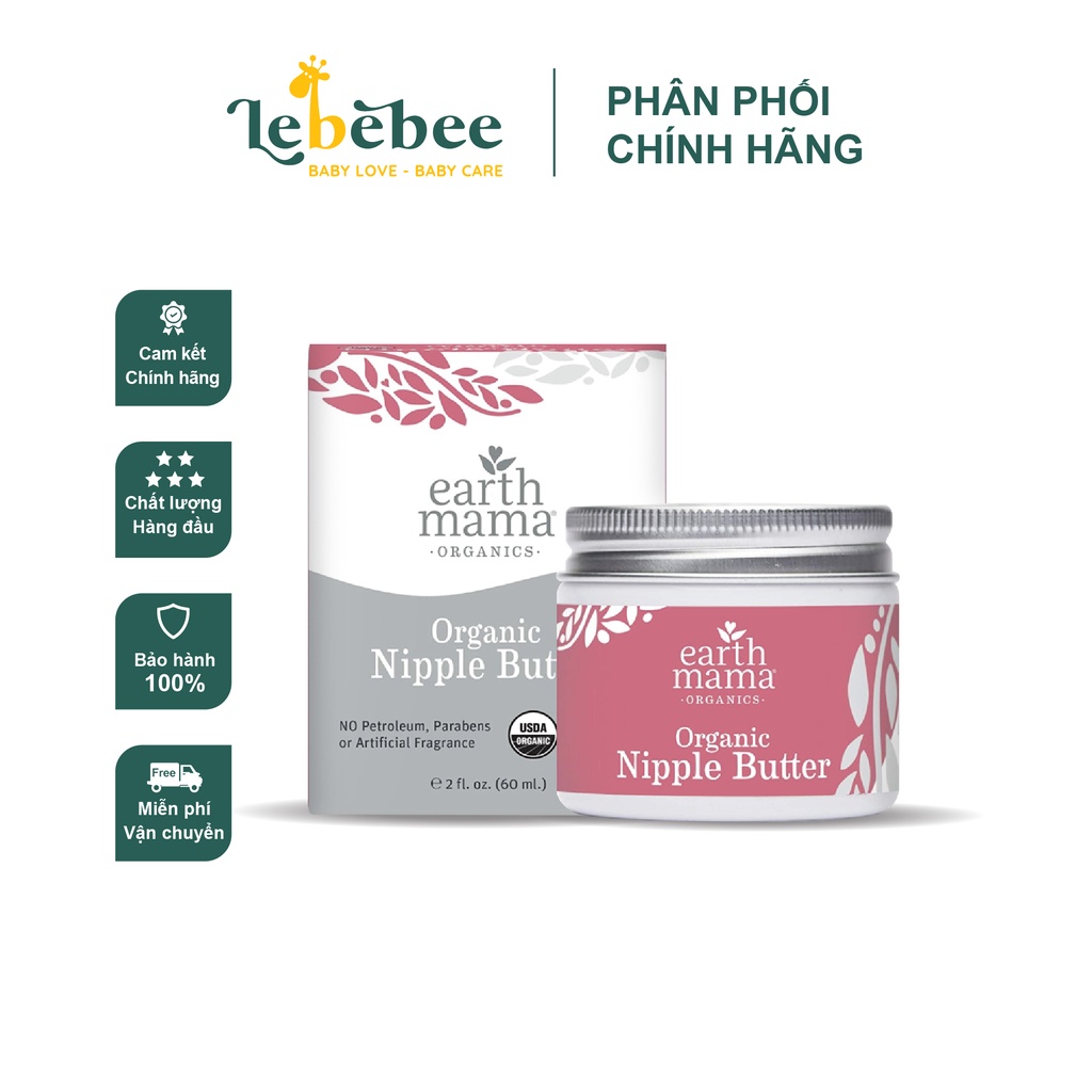 Kem bôi đầu ti Earth Mama Organic Nipple Butter Date 2023