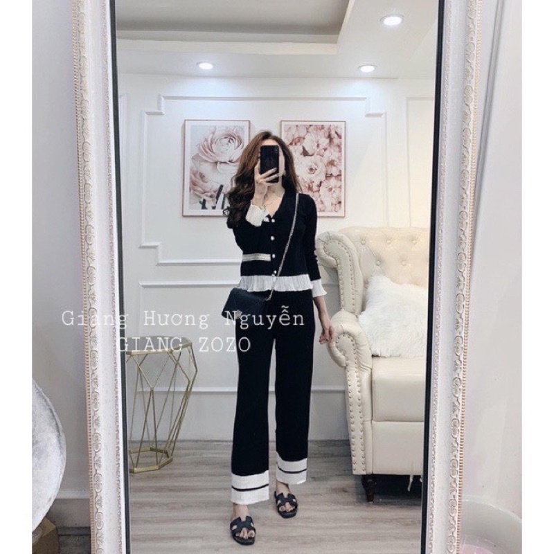 [ 𝐅𝐑𝐄𝐄 𝐒𝐇𝐈𝐏 ] SÉT LEN TĂM XẾP LY PHỐI BÈO CỔ V à CHẤT LEN TĂM CO GIÃN NHẸ Ạ