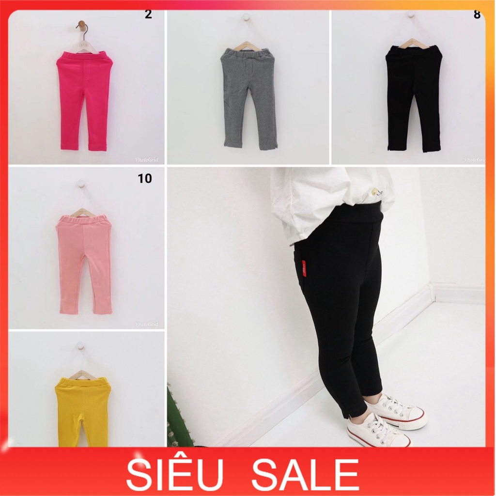 Quần tregging cho bé 2-7 tuổi, Quần ôm bé trai và bé gái vải cotton len dày mềm min hàng quảng châu xuất hàn