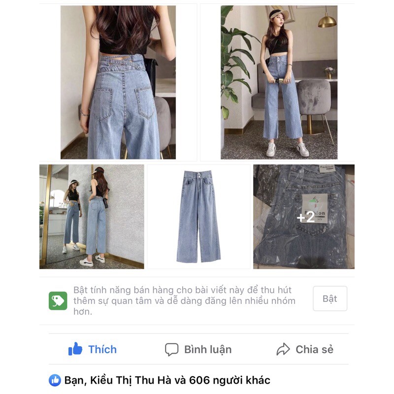 Quần jean suông cạp cao | BigBuy360 - bigbuy360.vn