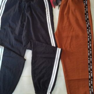 Quần jogger đũi phối sọc