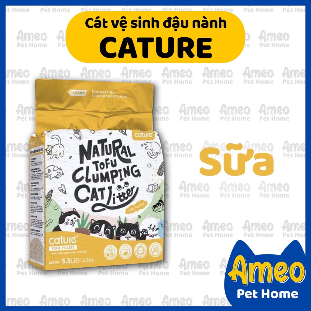 Cát vệ sinh đậu nành cho mèo - Cature 5.5L cao cấp khử mùi và tiết kiệm - NATURAL TOFU CLUMPING CAT LITTER