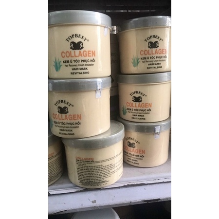 Kem hấp + ủ tóc phục hồi topbest colagen 500ml mới