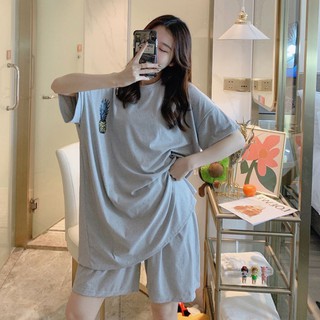 CÓ SẴN Set đồ ngủ oversize, unisex rộng rãi thoáng mát, thấm hút mồ hôi tốt LC Fashion Store