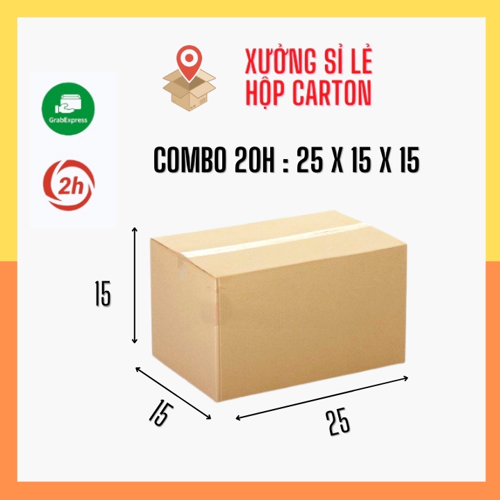 Combo 20 Hộp Carton 25x15x15 Giá Rẻ Đóng Hàng tại Cầu Giấy Hà Nội - Thùng giấy ship cod