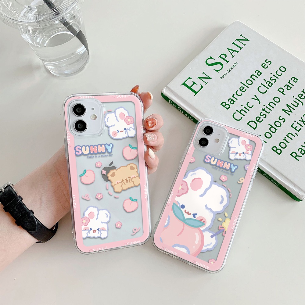 Ốp Điện Thoại Tpu Mềm In Hình Thỏ Dễ Thương Cho iPhone 11 12 13 pro max XS X XR XSMax 7 8 6 6s plus 5 4 SE 2020