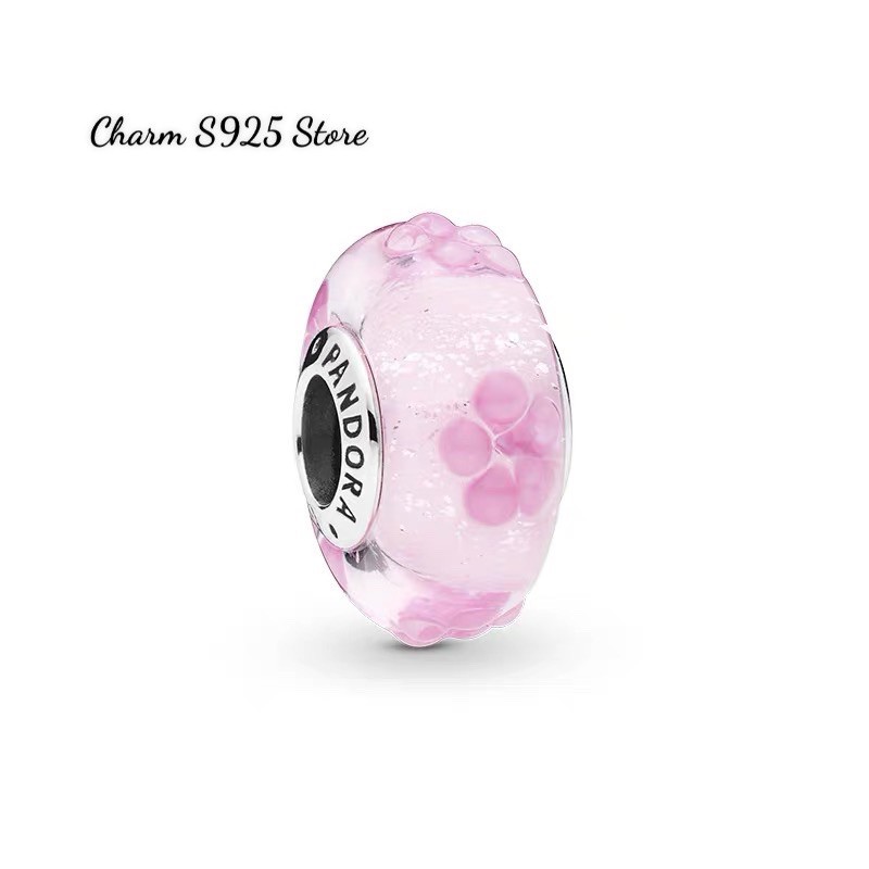 charm pan hoa đào nổi bạc s925 cao cấp