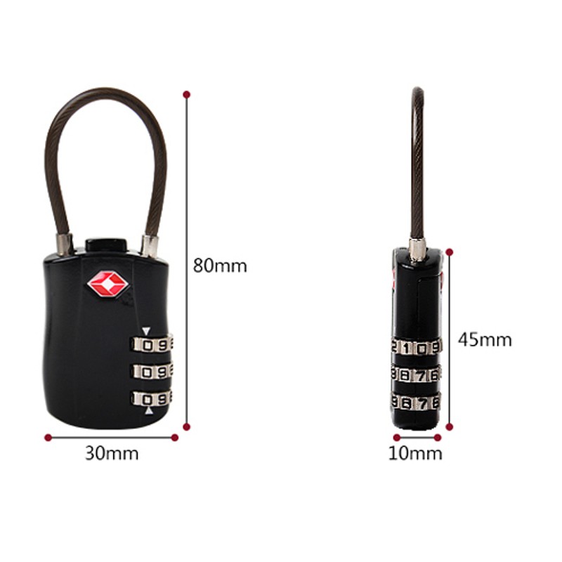 Ổ khóa số TSA cho vali du lịch TSA002 CFTRAVL (chọn màu) - Hàng chính hãng