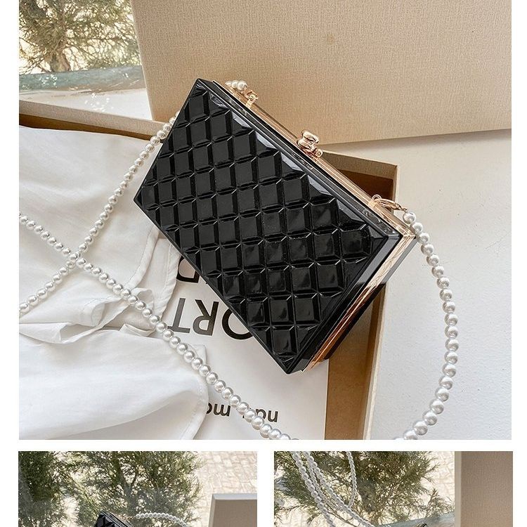 Túi Đeo Chéo Trong Suốt Đính Ngọc Trai 2021 Thời Trang Xuân Hè Cho Nữ