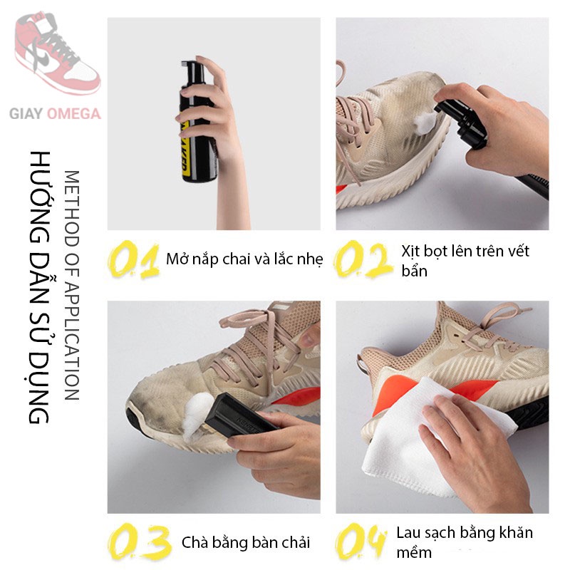 Bộ kit vệ sinh giày Sneaker Cleaning 150ml có kèm bàn chải và khăn