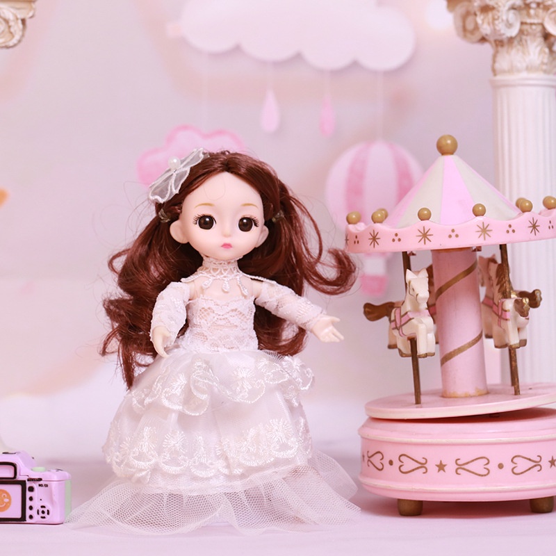 Đầm Công Chúa Mini 17cm Hóa Trang Công Chúa Cho Búp Bê Barbie Dễ Thương